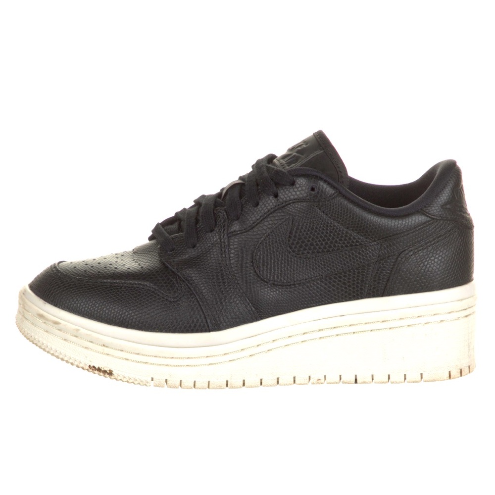 Nike Black Leather Platform Wedge Sneakers